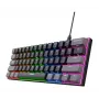 Trust GXT 867 Acira žaidimų klaviatūra USB QWERTZ juoda pilka 60% mechaninė RGB