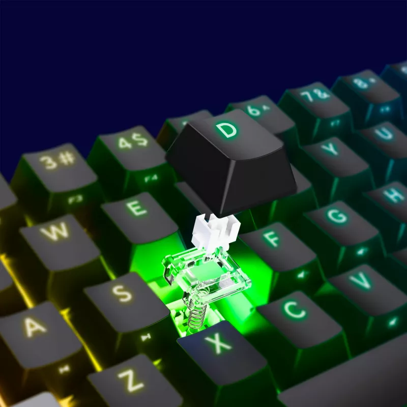 Trust GXT 867 Acira žaidimų klaviatūra USB QWERTZ juoda pilka 60% mechaninė RGB