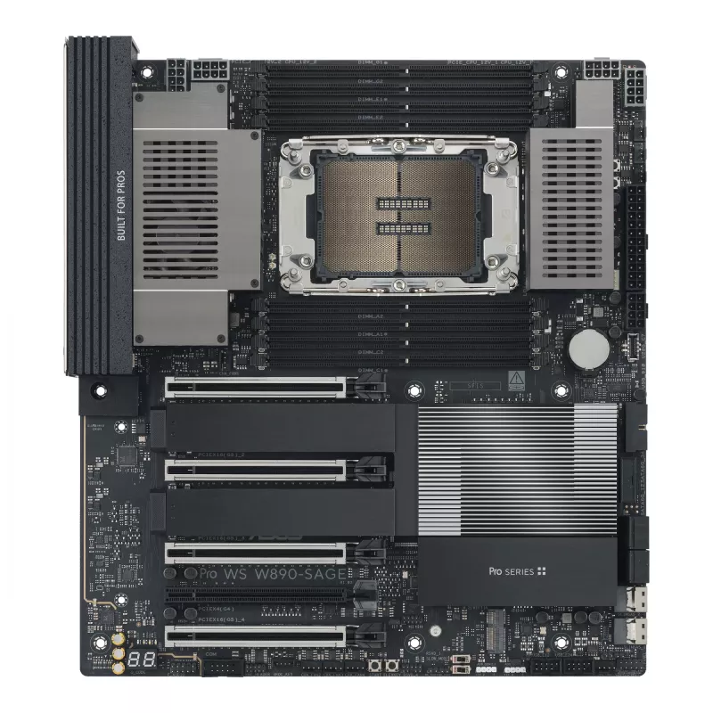 Motininė plokštė ASUS PRO WS W890-SAGE — Intel W890, LGA 4710-2, CEB, 8× DIMM, DDR5, keturių kanalų, 2,5G ir 10G Ethernet