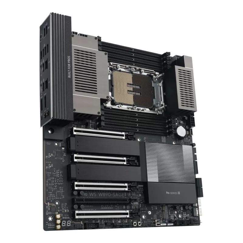 Motininė plokštė ASUS PRO WS W890-SAGE — Intel W890, LGA 4710-2, CEB, 8× DIMM, DDR5, keturių kanalų, 2,5G ir 10G Ethernet
