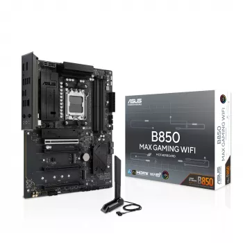Motininė plokštė ASUS B850 MAX GAMING WIFI lizdas AM5 ATX, AMD B850, DDR5, 4 DIMM, 256 GB, Wi‑Fi 6E, 2.5Gb Ethernet