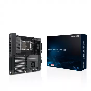Motininė plokštė ASUS Pro WS W890E-SAGE SE – Intel W890, LGA 4710-2, EEB, 8x DIMM DDR5, aštuonių kanalų atmintis, 10GbE
