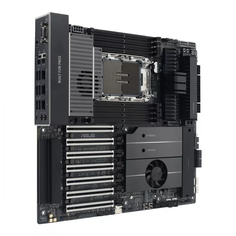 Motininė plokštė ASUS Pro WS W890E-SAGE SE – Intel W890, LGA 4710-2, EEB, 8x DIMM DDR5, aštuonių kanalų atmintis, 10GbE