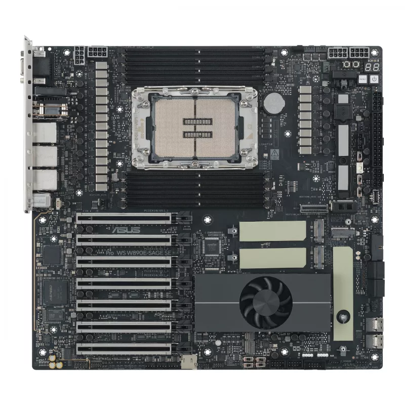 Motininė plokštė ASUS Pro WS W890E-SAGE SE – Intel W890, LGA 4710-2, EEB, 8x DIMM DDR5, aštuonių kanalų atmintis, 10GbE