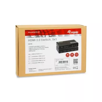 HDMI jungiklis Equip 332725 3x1 4K@60Hz