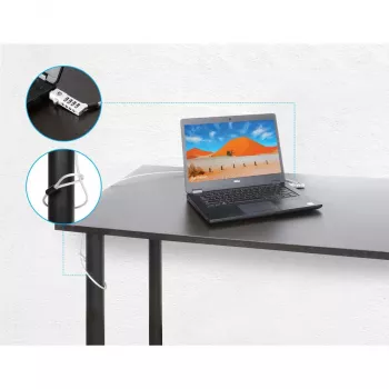 Manhattan Universal 3-in-1 nešiojamojo kompiuterio kombinuotas užraktas, tinka Noble Wedge®, Nano ir K-Slot, 1,8 m, sidabrinis