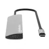 Manhattan USB-C Dock / Hub su kortelių skaitytuvu, prievadai (x5): HDMI, USB-A (x2) ir USB-C (x2), su Power Delivery (PD) 100W – reikalingas išorinis USB-C įkroviklis (neįtrauktas). Maitinamas per USB (nereikia išorinio maitinimo šaltinio), kai PD nenaudo