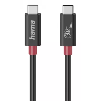 Hama USB-C laidas su E-Marker, USB4 Gen4, 80 Gbit/s, 5 A, 240 W, 1,00 m