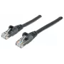 Intellinet tinklo jungiamasis kabelis, Cat6, 0,5 m, juodas, CCA, U/UTP, PVC, RJ45, auksuoti kontaktai, apsaugotas nuo užkabinimo, su gaubtuku, viso naudojimo garantija
