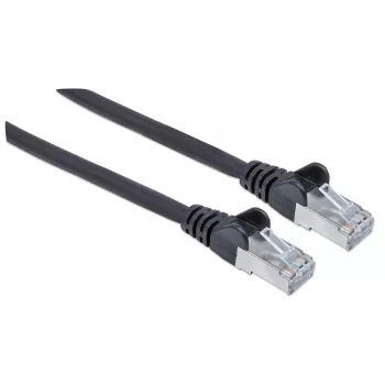 Intellinet Network Patch Cable Cat6 1m Juodas Varis S/FTP LSOH/LSZH PVC RJ45 Auksuoti Kontaktai Snagless Booted Viso Gyvenimo Garantija