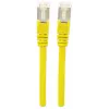 Intellinet tinklo jungiamasis laidas, Cat7 kabelis / Cat6A kištukai, 1m, geltonas, varinis, S/FTP, LSOH / LSZH, PVC, RJ45, paauksuoti kontaktai, su užraktu, su gaubtuvu, viso gyvenimo garantija