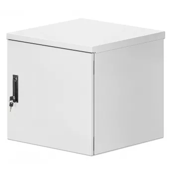 Intellinet Industrial IP55 sieninis 19 inch spintos korpusas su integruotais ventiliatoriais, 12U, 600 mm gylis, su stogo ventiliacijos bloku, dulkėms ir vandeniui atsparus, surinktas, šviesiai pilkas RAL7035