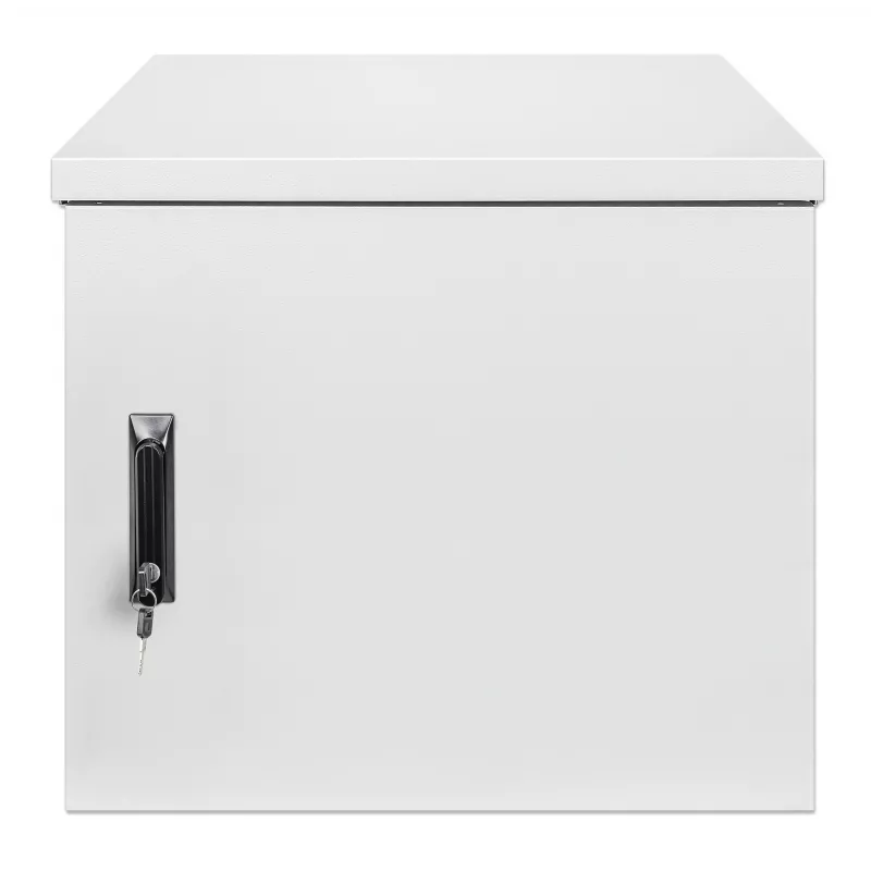 Intellinet Industrial IP55 sieninis 19 inch spintos korpusas su integruotais ventiliatoriais, 12U, 600 mm gylis, su stogo ventiliacijos bloku, dulkėms ir vandeniui atsparus, surinktas, šviesiai pilkas RAL7035