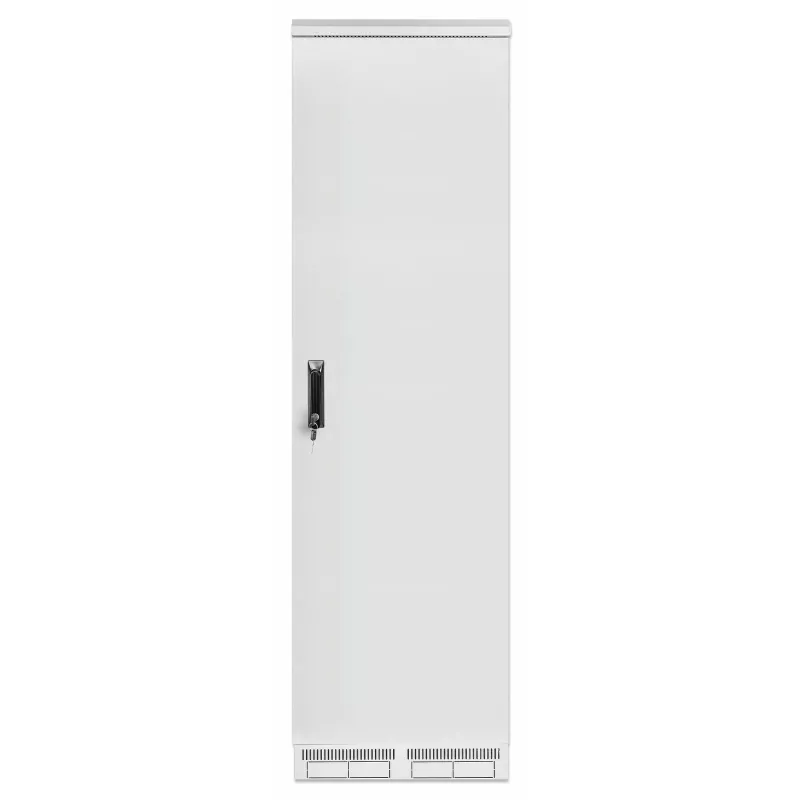 Intellinet pramoninis IP55 19 colių tinklo spintas su integruotais ventiliatoriais, 42U 800 mm gylis, stogo montuojamas keturių ventiliatorių vėdinimo blokas, apsauga nuo dulkių ir vandens srovių, ant grindų statomas, surinktas, šviesiai pilkas RAL7035