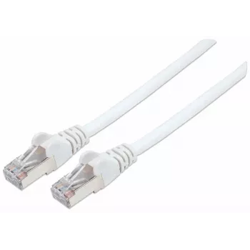 Intellinet tinklo jungiamasis laidas, Cat7 kabelis / Cat6A kištukai, 1 m, baltas, varis, S/FTP, LSOH / LSZH, RJ45, auksuoti kontaktai, be užkabinimo, su gaubtuvu, visam laikui