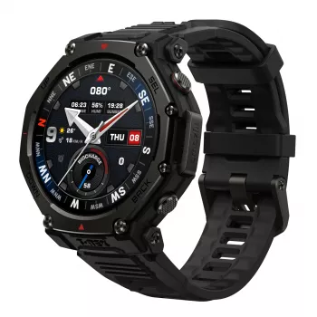 Amazfit T-rex 3 Pro 3.35 cm (1.32 colio) AMOLED 44 mm Skaitmeninis 466 x 466 pikseliai Liečiamas ekranas Juodas Wi-Fi GPS (palydovas)