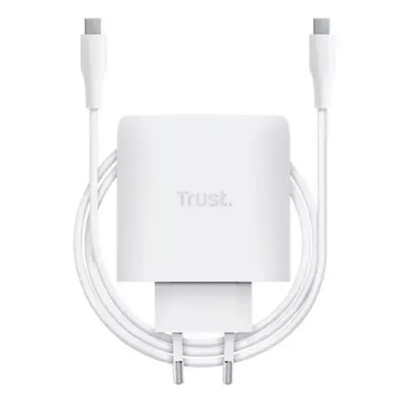 Įkroviklis Trust Maxo 65W USB-C GaN, vidaus, AC, nešiojamam kompiuteriui, išmaniajam telefonui, planšetei