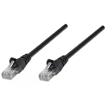 Intellinet tinklo jungiamasis kabelis, Cat6A, 0,25 m, juodas, varinis, S/FTP, LSOH / LSZH, PVC, RJ45, paauksuoti kontaktai, apsaugotas nuo užkabinimo, su gaubtuku, viso gyvenimo garantija
