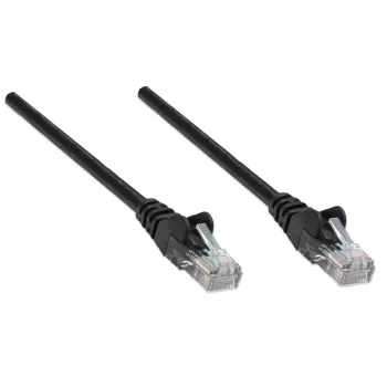 Intellinet tinklo jungiamasis kabelis, Cat6A, 0,25 m, juodas, varinis, S/FTP, LSOH / LSZH, PVC, RJ45, paauksuoti kontaktai, apsaugotas nuo užkabinimo, su gaubtuku, viso gyvenimo garantija