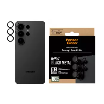 Apsauginis objektyvo stiklas PanzerGlass Hoops, Samsung Galaxy S26 Ultra, grūdintas stiklas, silikonas, juodas