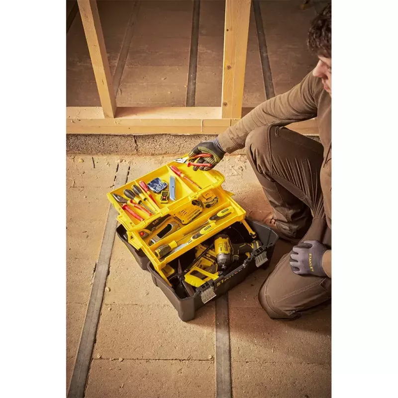 Kietas dėklas Stanley STST83397-1 Plastikinis 22 kg Juoda Geltona