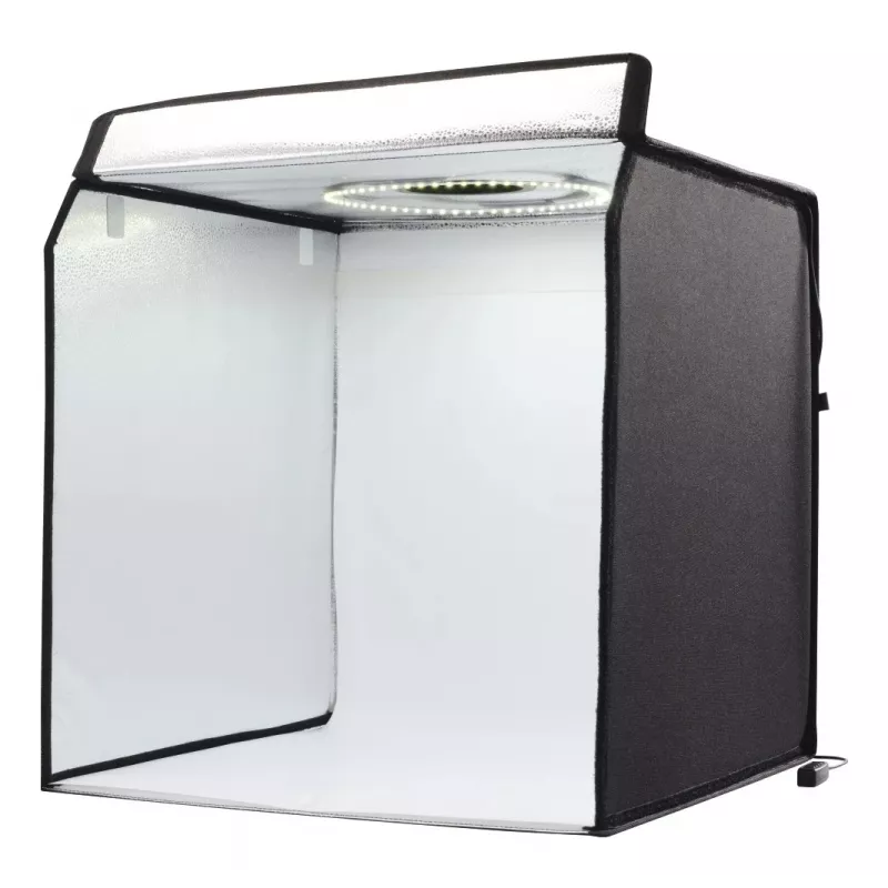 Mini foto studija HAMA sulankstoma dėžutė su LED žiedine šviesa 50×50 cm, modelis 00004664