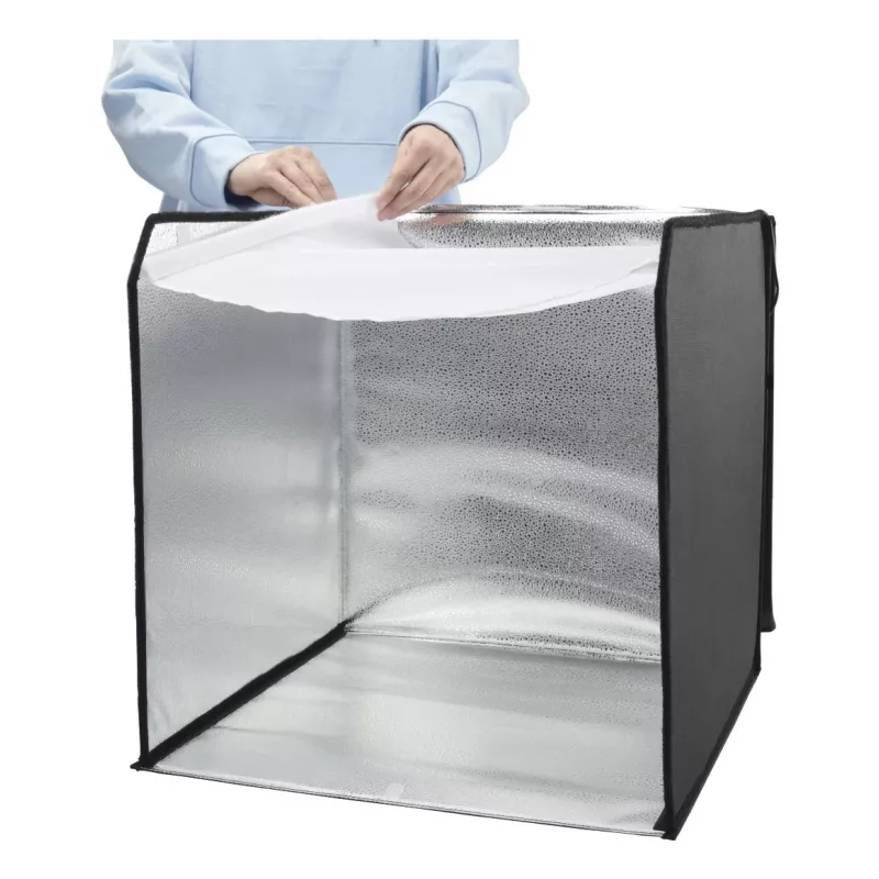 Mini foto studija HAMA sulankstoma dėžutė su LED žiedine šviesa 50×50 cm, modelis 00004664