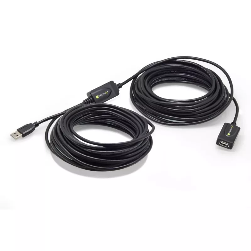 Techly IUSB-REP220TY3 USB ilginimo kabelis USB 2.0 20 m USB A Juoda