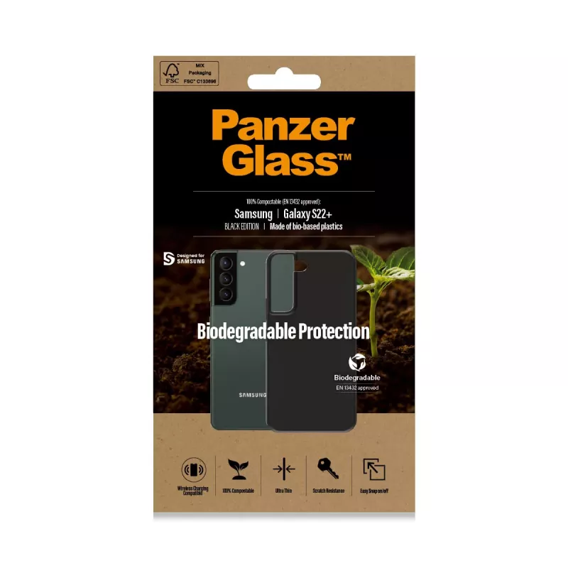 PanzerGlass Samsung Galaxy S22 Plus juodas biologiškai skaidrus dėklas