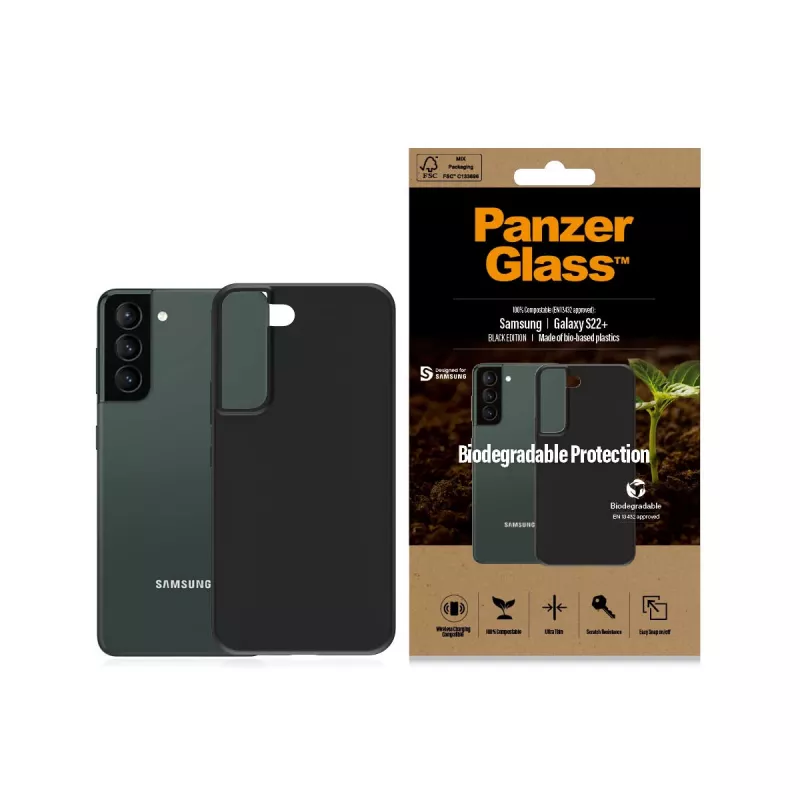 PanzerGlass Samsung Galaxy S22 Plus juodas biologiškai skaidrus dėklas
