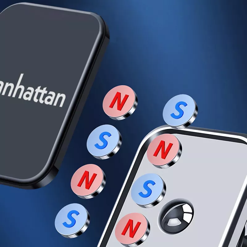 Manhattan Universalus automobilio prietaisų skydelio laikiklis su magnetiniu telefono laikikliu išmaniesiems telefonams, horizontaliam arba vertikaliam naudojimui, juodas, trejų metų garantija
