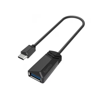 Hama 00200312 lizdų keitiklis USB Type-A į USB Type-C, juodas
