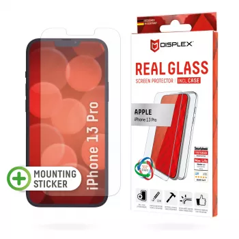Displex Screen Protector (10H) + Dėklas Apple iPhone 13 Pro, Montavimo lipdukas, Grūdintas stiklas, Atspari įbrėžimams apsauginė plėvelė