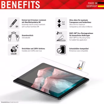 Displex Tablet Glass (9H), skirtas Samsung Galaxy Tab A8, su Eco montavimo rėmeliu, nedūžtantis, itin plonas, nematomas