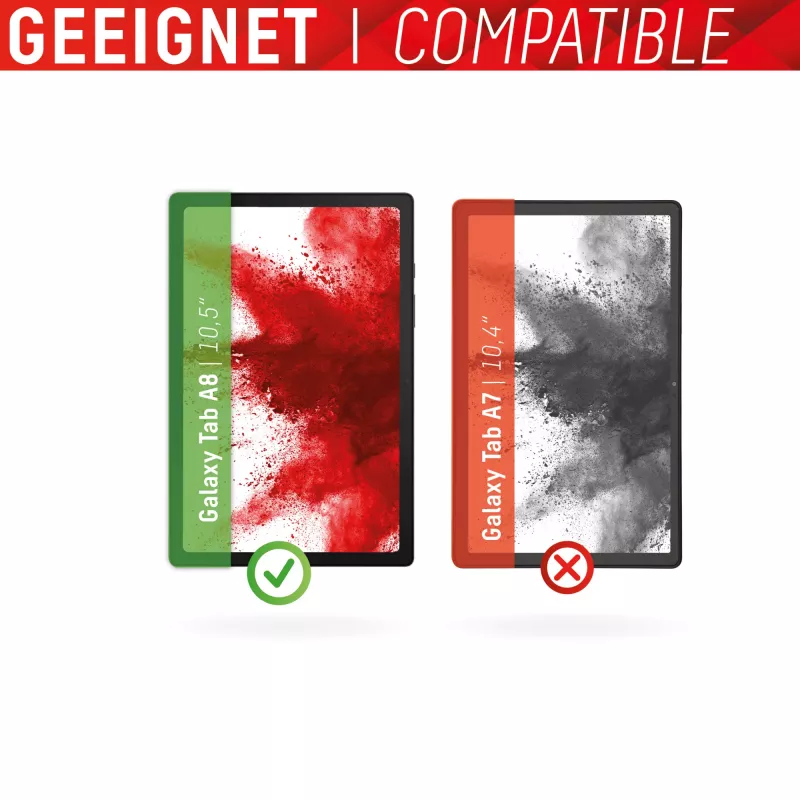 Displex Tablet Glass (9H), skirtas Samsung Galaxy Tab A8, su Eco montavimo rėmeliu, nedūžtantis, itin plonas, nematomas
