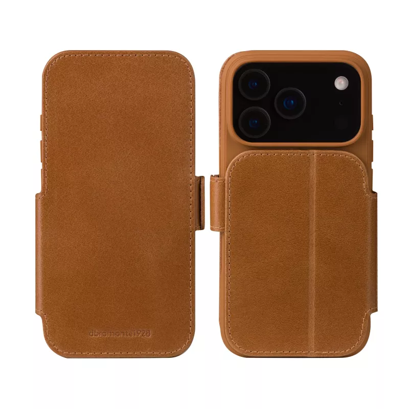 dbramante1928 Copenhagen dėklas su pinigine Tan, tinka Apple iPhone 17 Pro