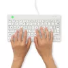 Ergonominė klaviatūra R-Go Tools Compact Break, kompaktiška, su pertraukų programine įranga, AZERTY (FR), laidinė, balta
