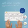 Ergonominė klaviatūra R-Go Tools Compact Break, kompaktiška, su pertraukų programine įranga, AZERTY (FR), laidinė, balta