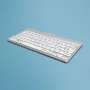 Ergonominė klaviatūra R-Go Compact Break, kompaktiška, su pertraukų programine įranga, AZERTY (FR), Bluetooth, balta