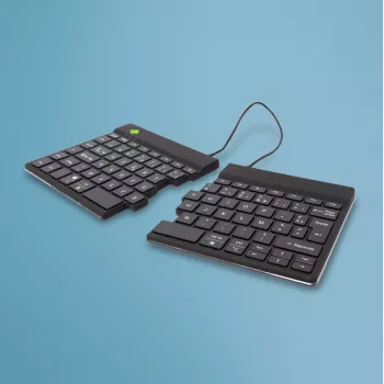 Ergonomiška klaviatūra R-Go Split Break su pertraukų programine įranga, ergonomiška split klaviatūra, AZERTY (FR), Bluetooth, juoda