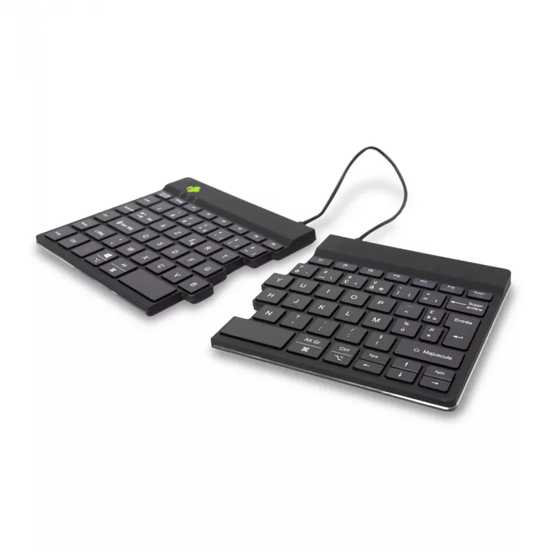 Ergonomiška klaviatūra R-Go Split Break su pertraukų programine įranga, ergonomiška split klaviatūra, AZERTY (FR), Bluetooth, juoda