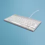 R-Go Tools ergonominė klaviatūra R-Go Compact Break, kompaktiška klaviatūra su pertraukų programine įranga, AZERTY (BE), laidinė, balta