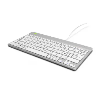 R-Go Tools ergonominė klaviatūra R-Go Compact Break, kompaktiška klaviatūra su pertraukų programine įranga, AZERTY (BE), laidinė, balta