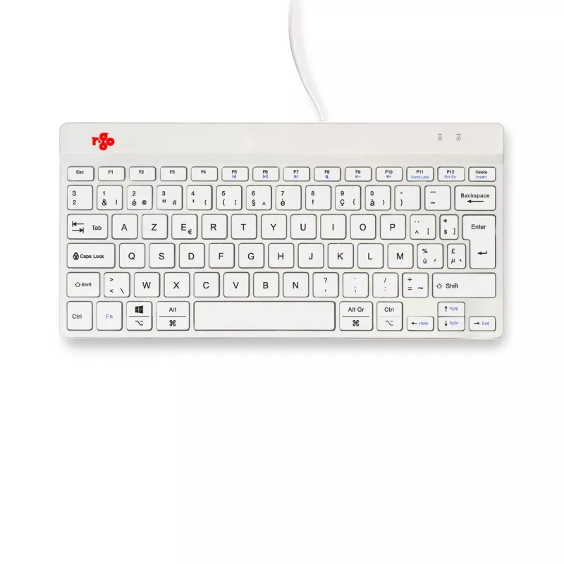 R-Go Tools ergonominė klaviatūra R-Go Compact Break, kompaktiška klaviatūra su pertraukų programine įranga, AZERTY (BE), laidinė, balta