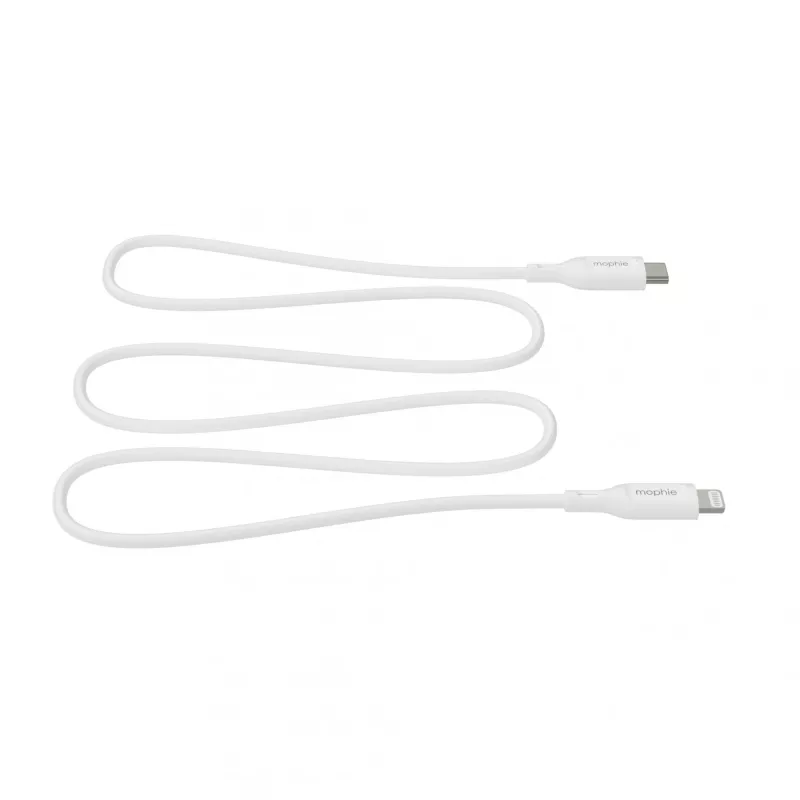 mophie essentials Lightning į USB-C įkrovimo laidas (1 m) Baltas
