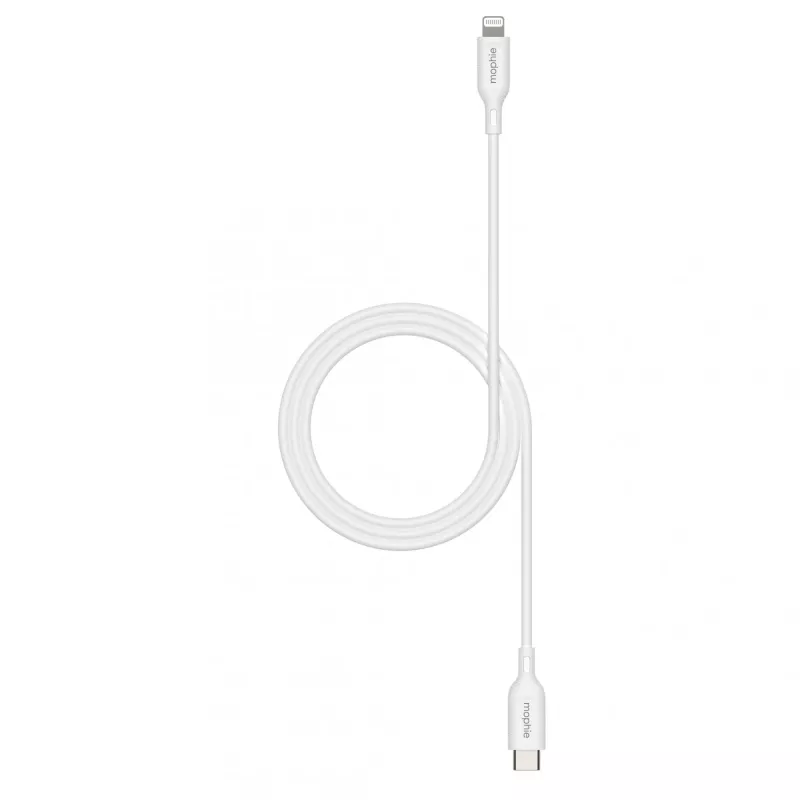 mophie essentials Lightning į USB-C įkrovimo laidas (1 m) Baltas