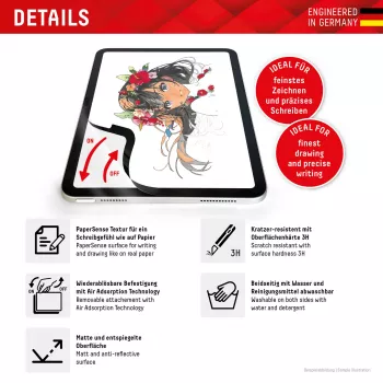 Displex TABLET PAPERSENSE matinė apsauginė plėvelė popieriaus tekstūrai iPad 7/8/9 Gen. ir iPad Air 3, 10,5 colio (26,7 cm), 3H, nuimama