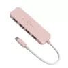 USB-C į 4 prievadų USB-A Gen 2 šakotuvas j5create — 10 Gbps, USB 3.2, rožinis, ABS perdirbtas plastikas, 100×27×19 mm