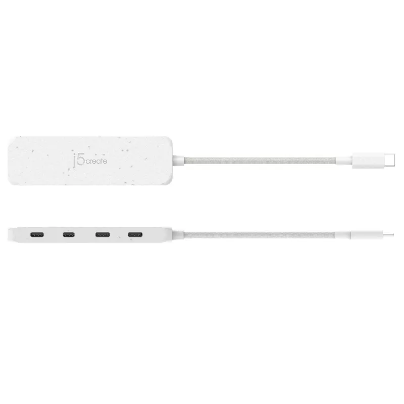 j5create Eco-Friendly USB-C į 4 prievadų Type-C Gen 2 šakotuvas