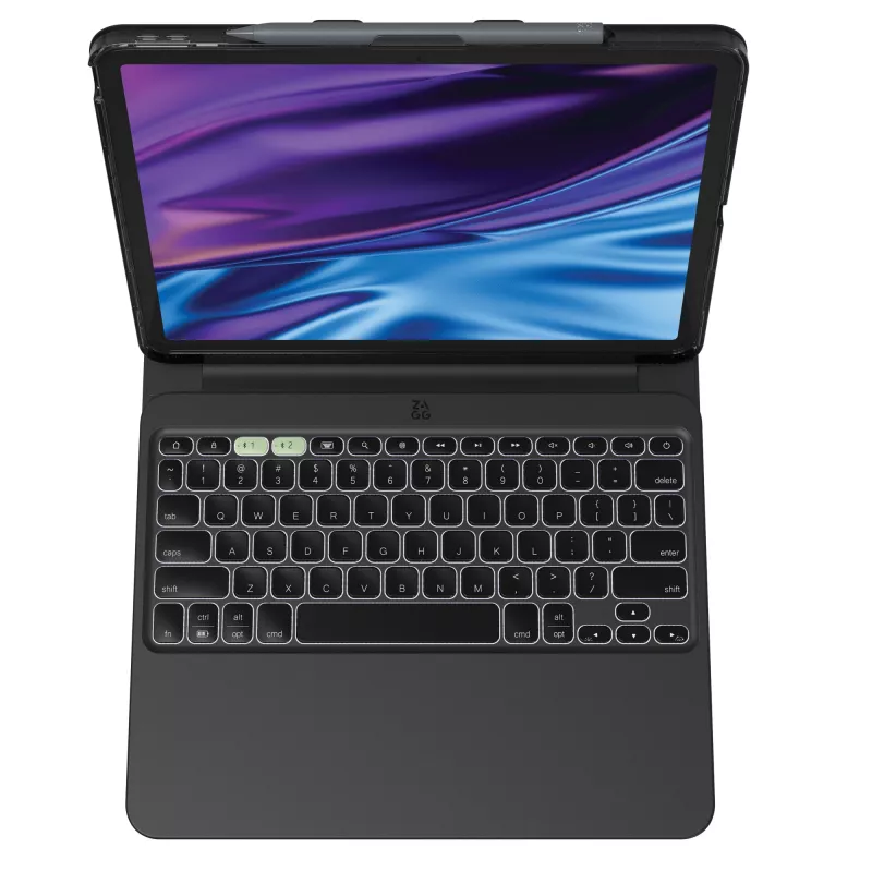 ZAGG Pro Keys 2 QWERTZ vokiškas juodas Bluetooth klaviatūra ir dėklas iPad